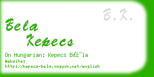 bela kepecs business card